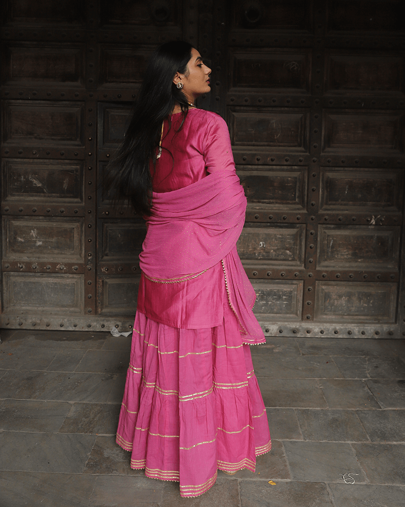 PINK SHARARA SET WITH GOTTA WORK