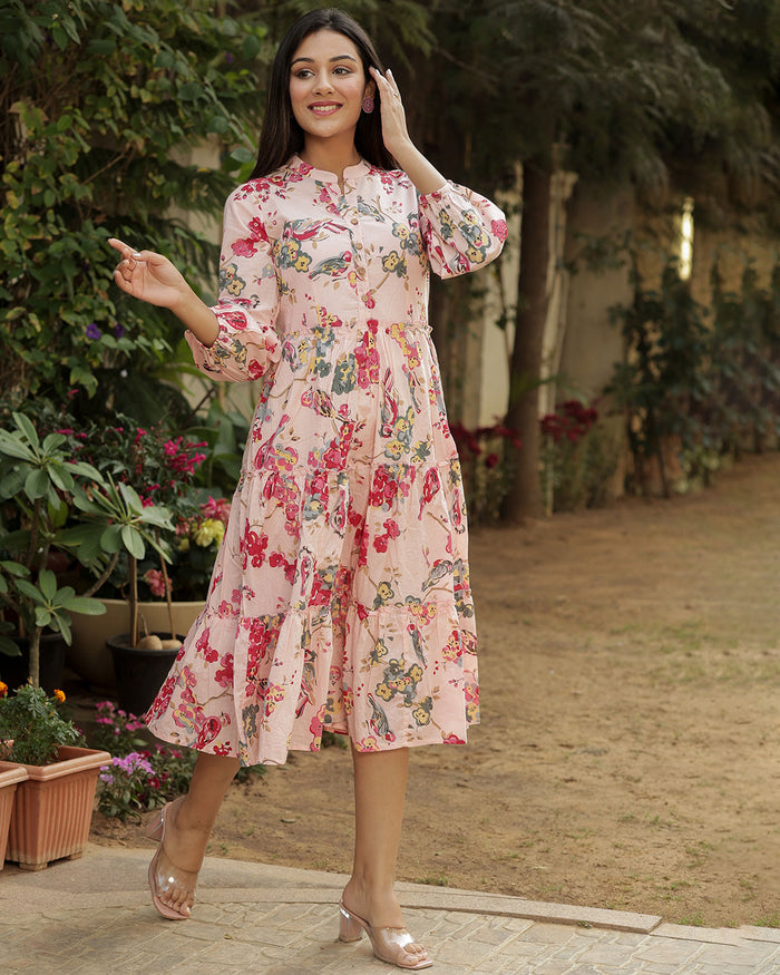 PASTEL PINK FLORAL DRESS