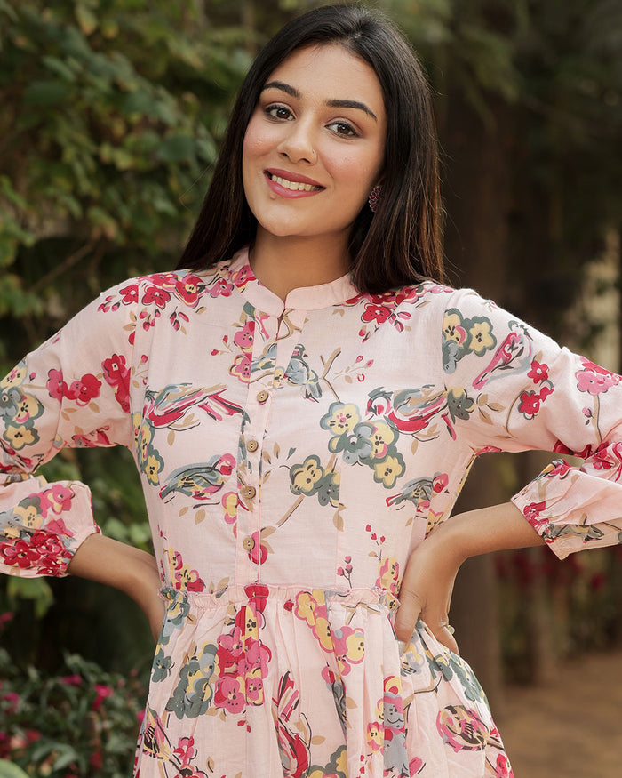 PASTEL PINK FLORAL DRESS