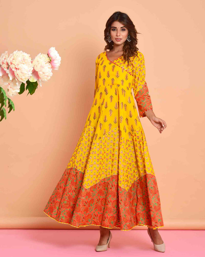 YELLOW & ORANGE LONG GOWN