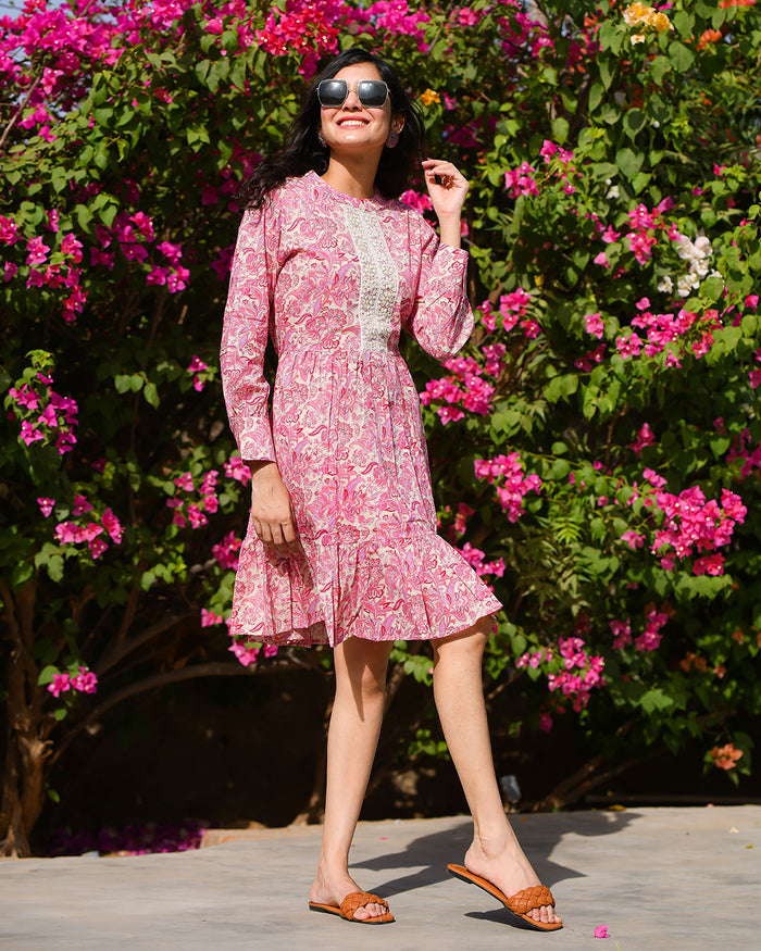 PINK BLOSSOM COTTON DRESS