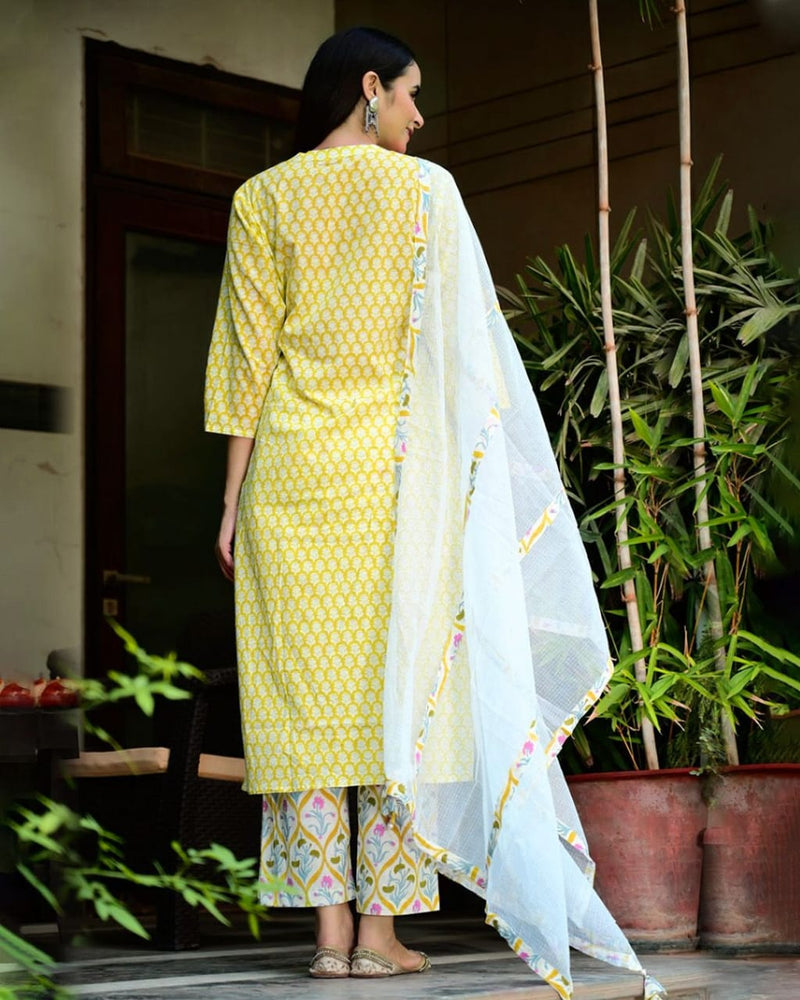 LEMON HANDBLOCK SUIT SET