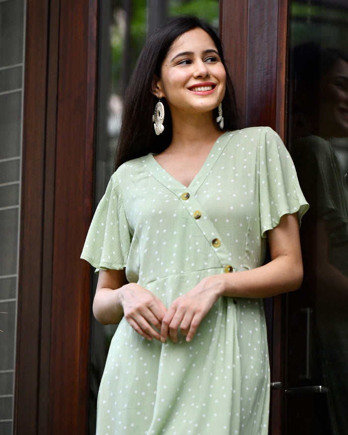 PASTEL GREEN RAYON DRESS