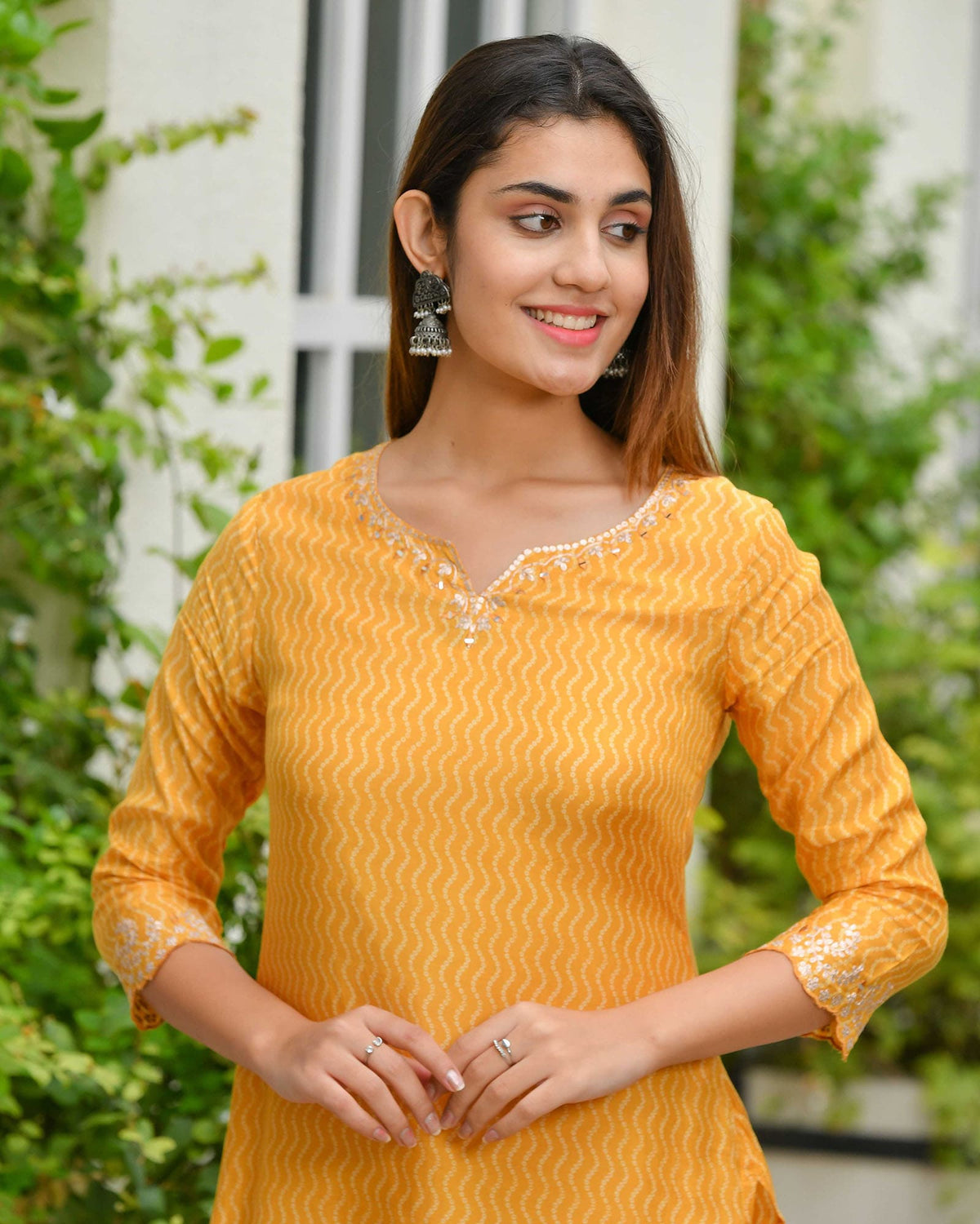 YELLOW MUSTARD MUSLIN KURTA SET